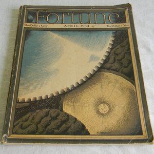 Fortune Magazine April 1934 Vintage in Good Condition 212 Pages Art Cover